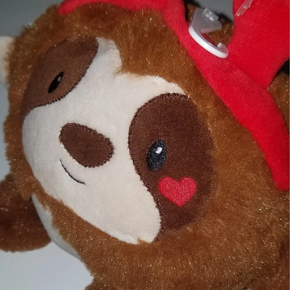 American Greetings Sloth Plush Valentine's Day Stuffed Animal Gift Red Heart